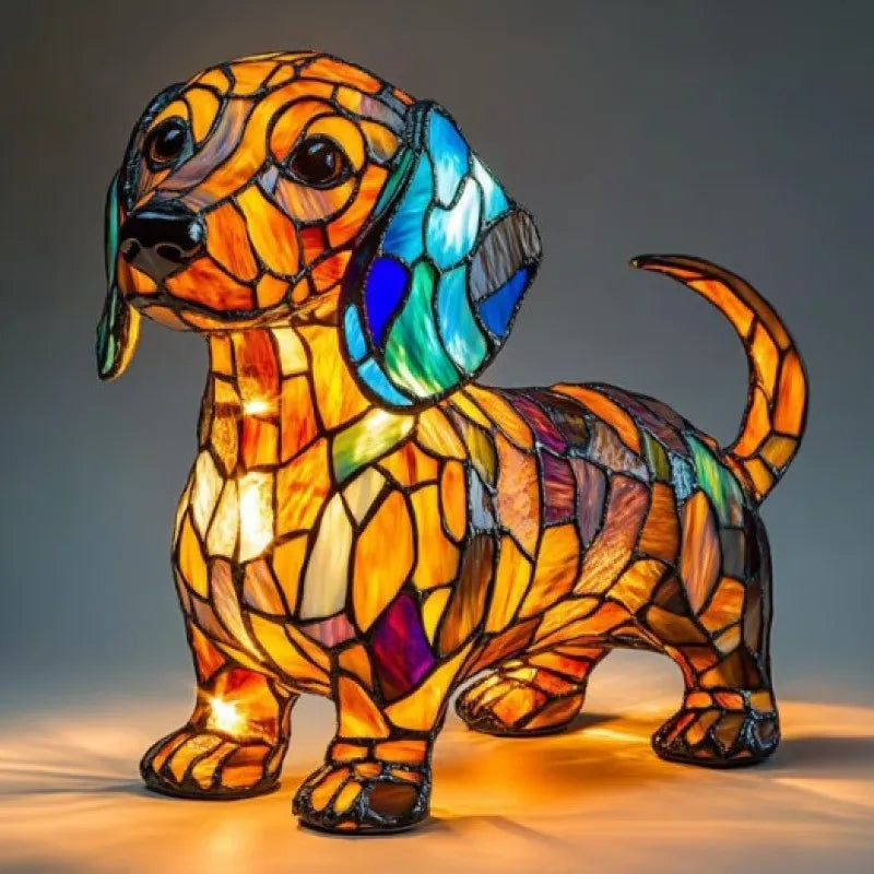 Artistic Dog Figurine | Dachshund Statue with Geometric Design | Unique Home Decor for Timeless Charm 0