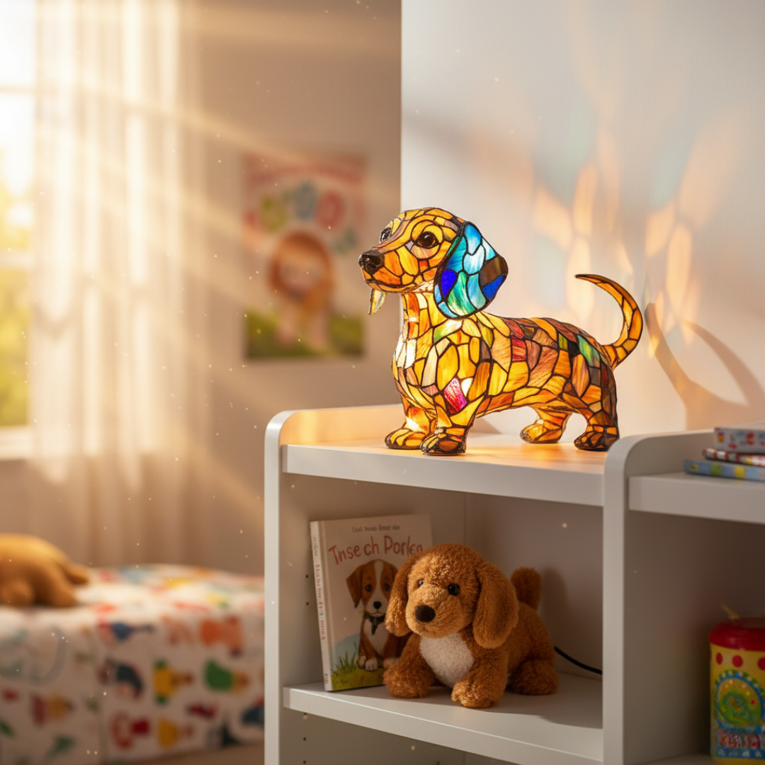 Artistic Dog Figurine | Dachshund Statue with Geometric Design | Unique Home Decor for Timeless Charm 2