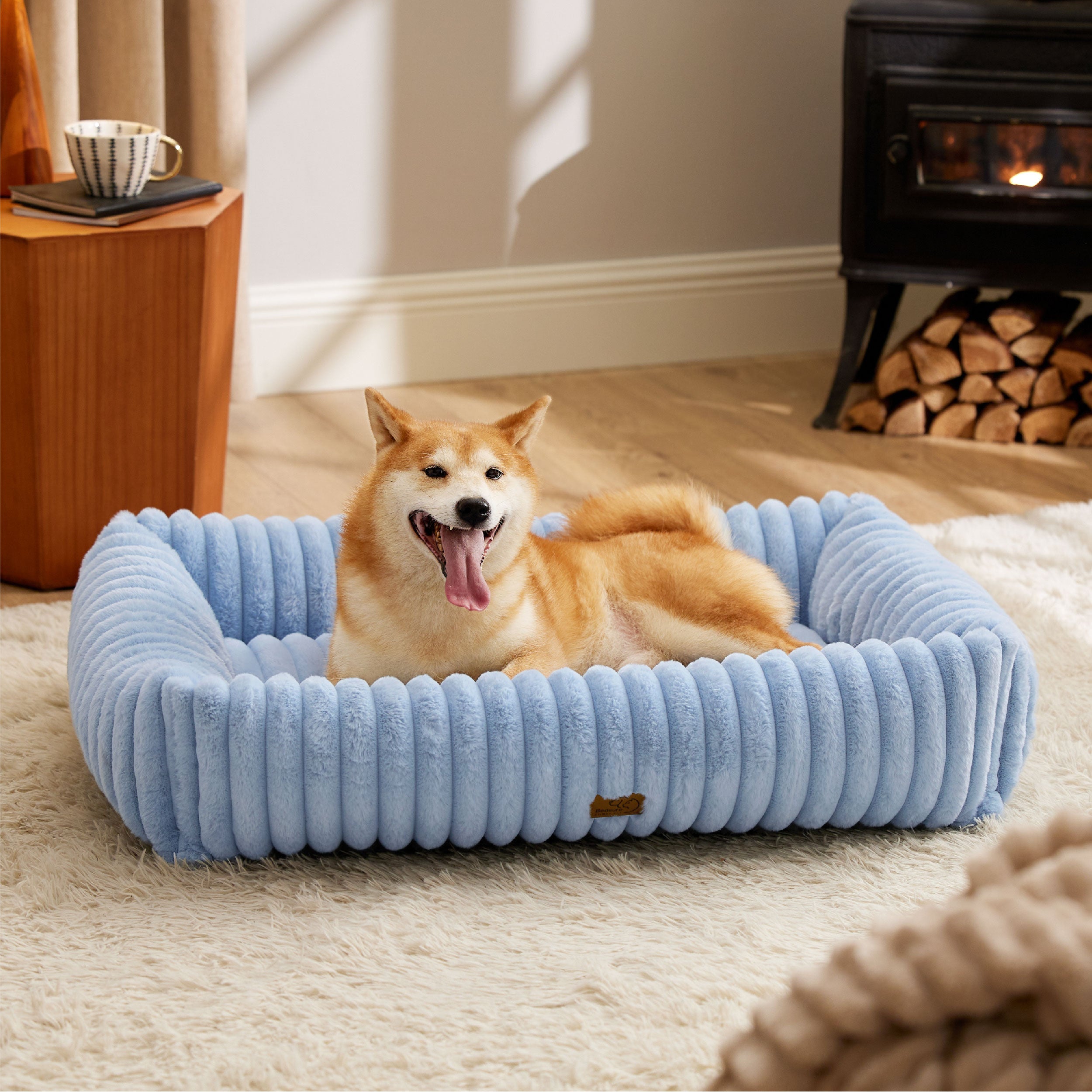 Cozy Collection | Pet Bed with Supportive Raised Sides | Ultra-Soft Corduroy Fleece for Year-Round Comfort 1