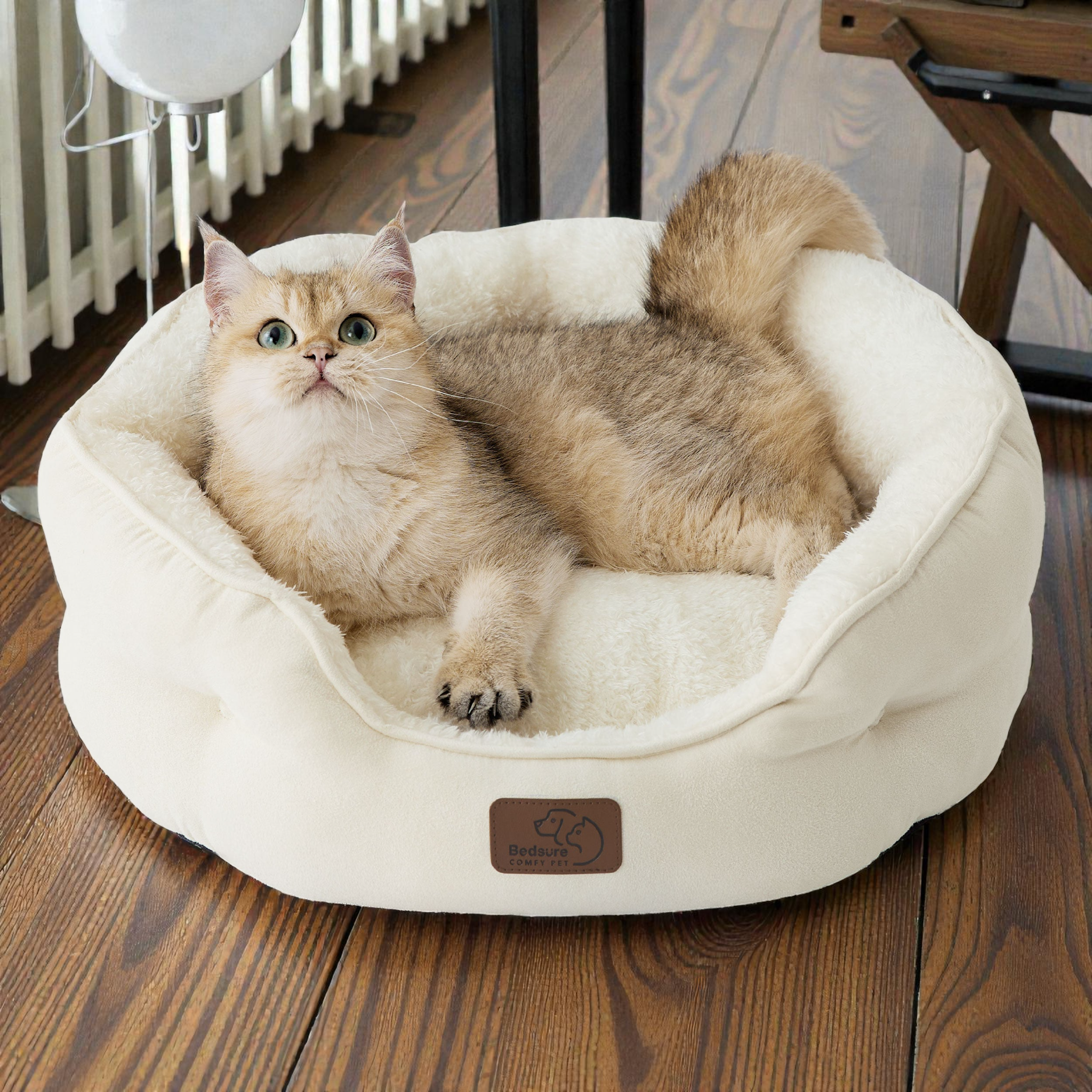 Cozy Haven | Pet Bed with Plush Sherpa Surface | Round Design for Enhanced Comfort