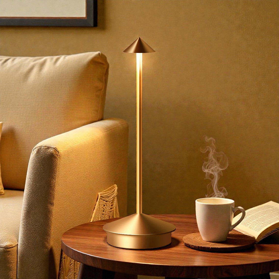 Elegant Scandinavian Table Lamp | Cordless Design with Touch Sensor | Adjustable Light for Modern Living Spaces