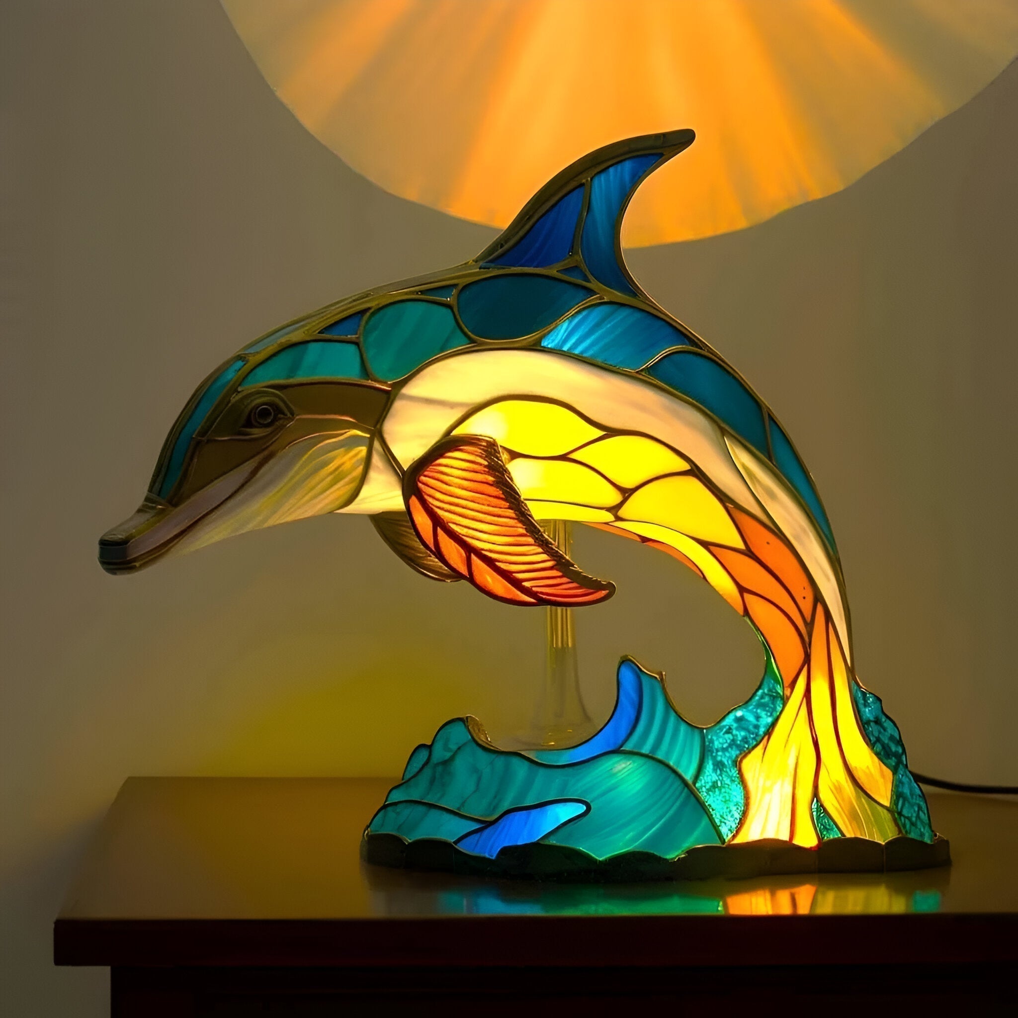 Enchanted Dolphin Lamp with Vibrant LED Lights | Unique Night Light for Home Ambiance 0