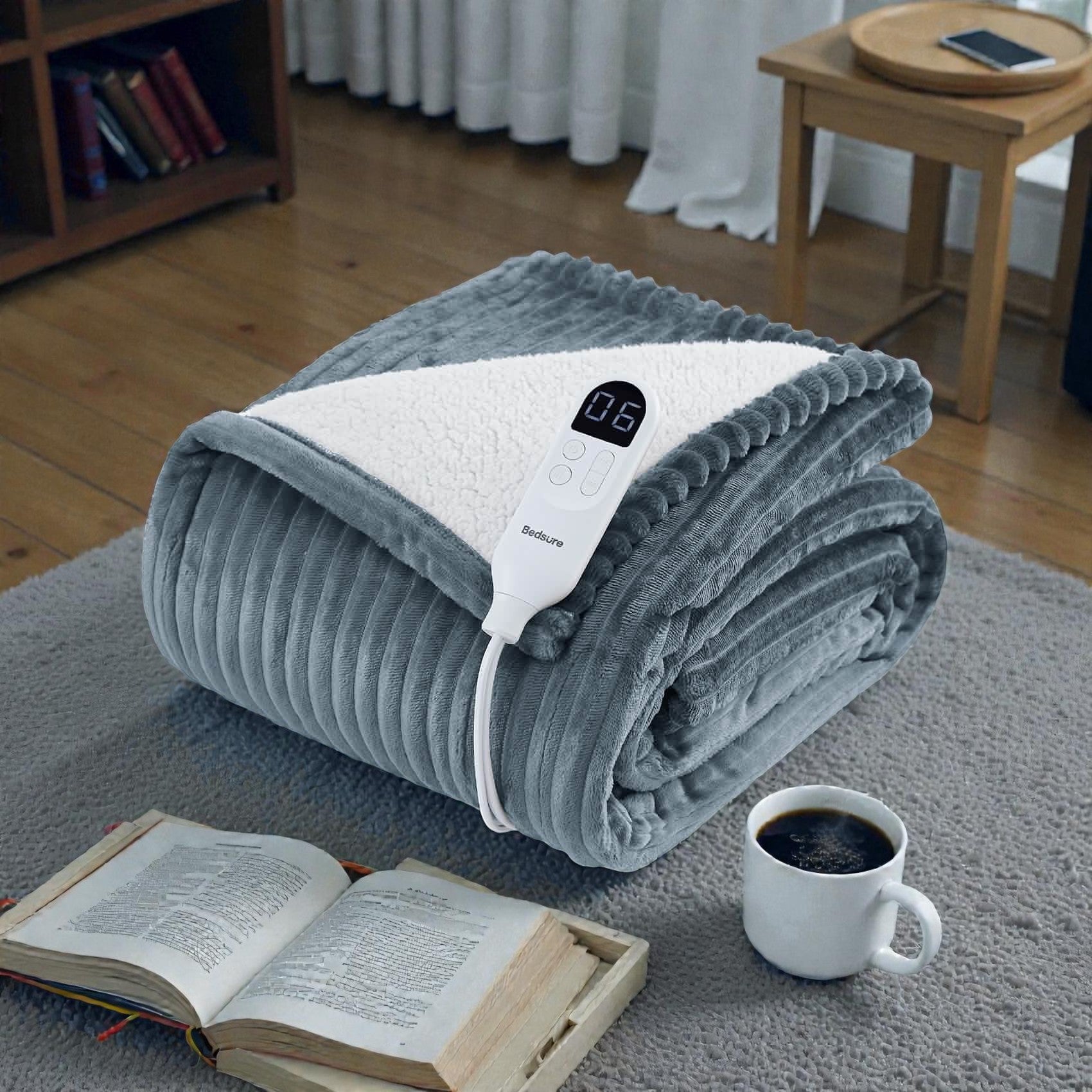 GentleSoft | Heated Blanket with 6 Heating Levels & Auto Shut-Off | Soft Flannel & Sherpa for Ultimate Comfort