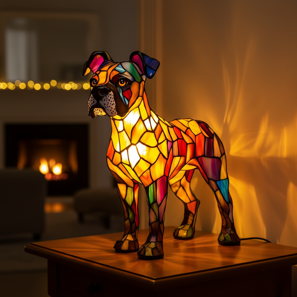 Lightning Magic | Unique Canine Lamp with Vibrant Colors | Decorative Night Light for Home Atmosphere 0