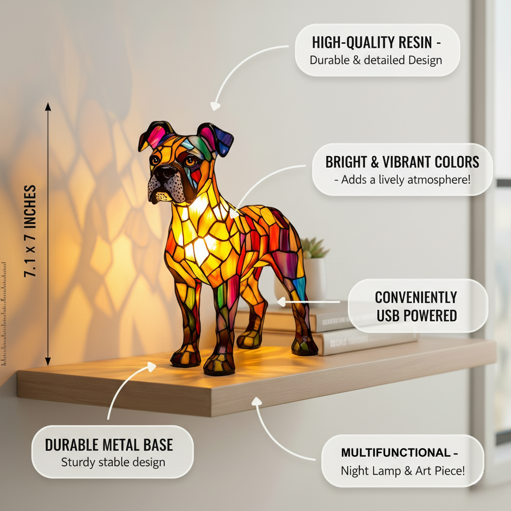 Lightning Magic | Unique Canine Lamp with Vibrant Colors | Decorative Night Light for Home Atmosphere 1