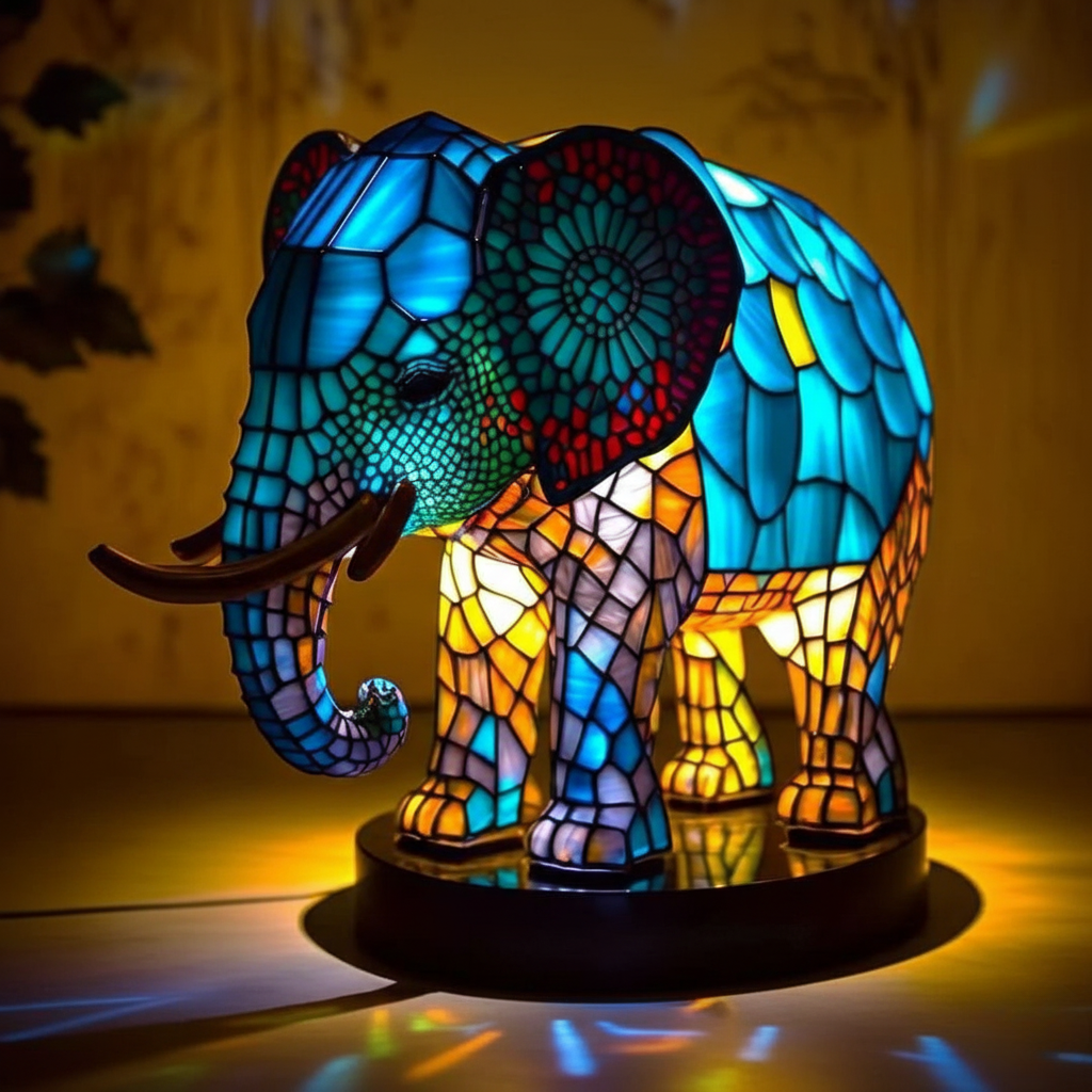 Noa Collection | LED Night Light Elephant Lamp with Vibrant Colors | Unique Decor for Lively Ambiance 0