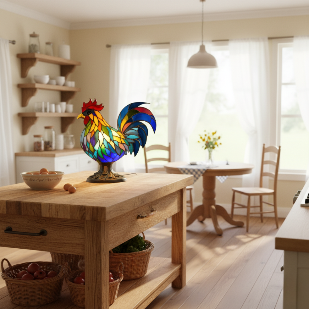 Ollie | Vibrant Rooster Lamp with Unique Design | Multifunctional Night Light for Home Decor 1