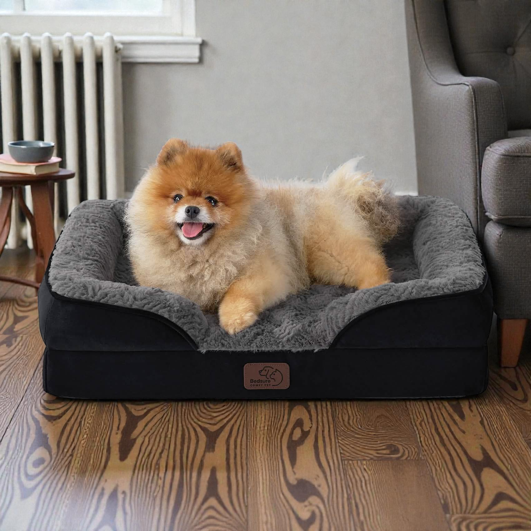 Orthopedic Dog Sofa Bed with Waterproof Liner & Bolster Design for Ultimate Comfort
