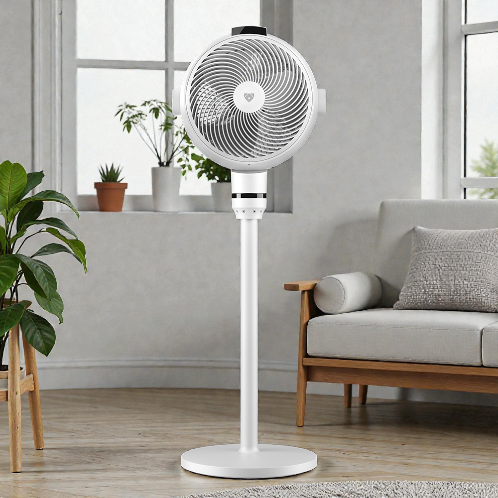 Smart Circulating Fan | Ionic Purification & Adjustable Height | Versatile Cooling and Heating Solution for Year-Round Comfort