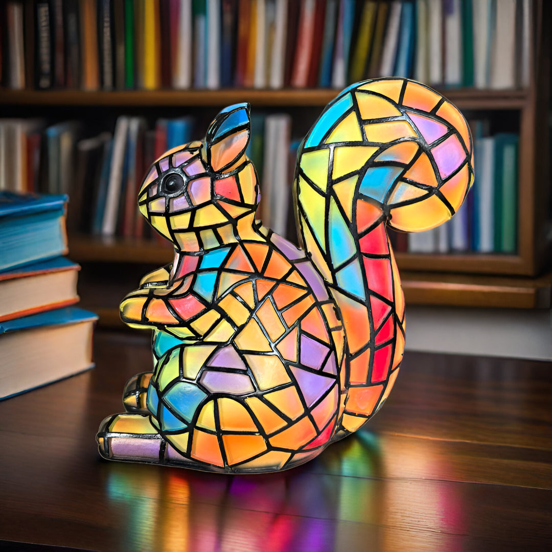 Whimsical Lamp | Unique Squirrel Design with Vibrant Colors | USB Powered for Versatile Use 0