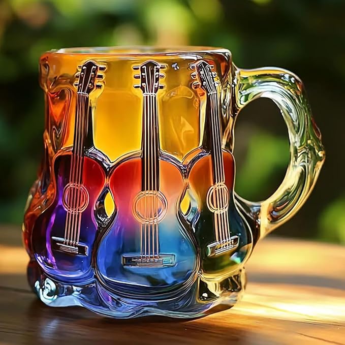 Artisan Mug | 3D Guitar Artwork with Handcrafted Design | Unique Gift for Music Lovers 0