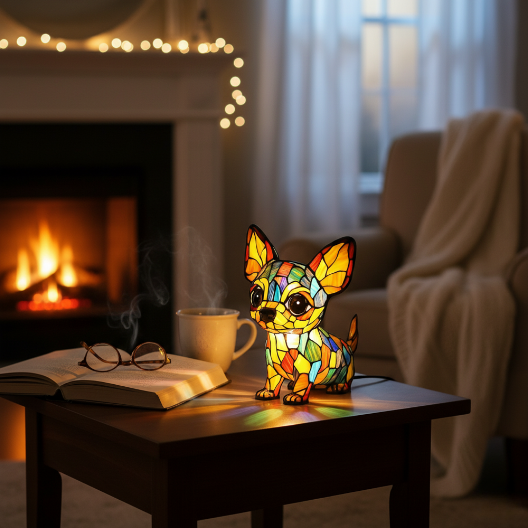 Artistic Chihuahua Pendant | Handcrafted Resin Figurine for Home Decor with Geometric Design | Unique Accent for Whimsical Living Spaces 3