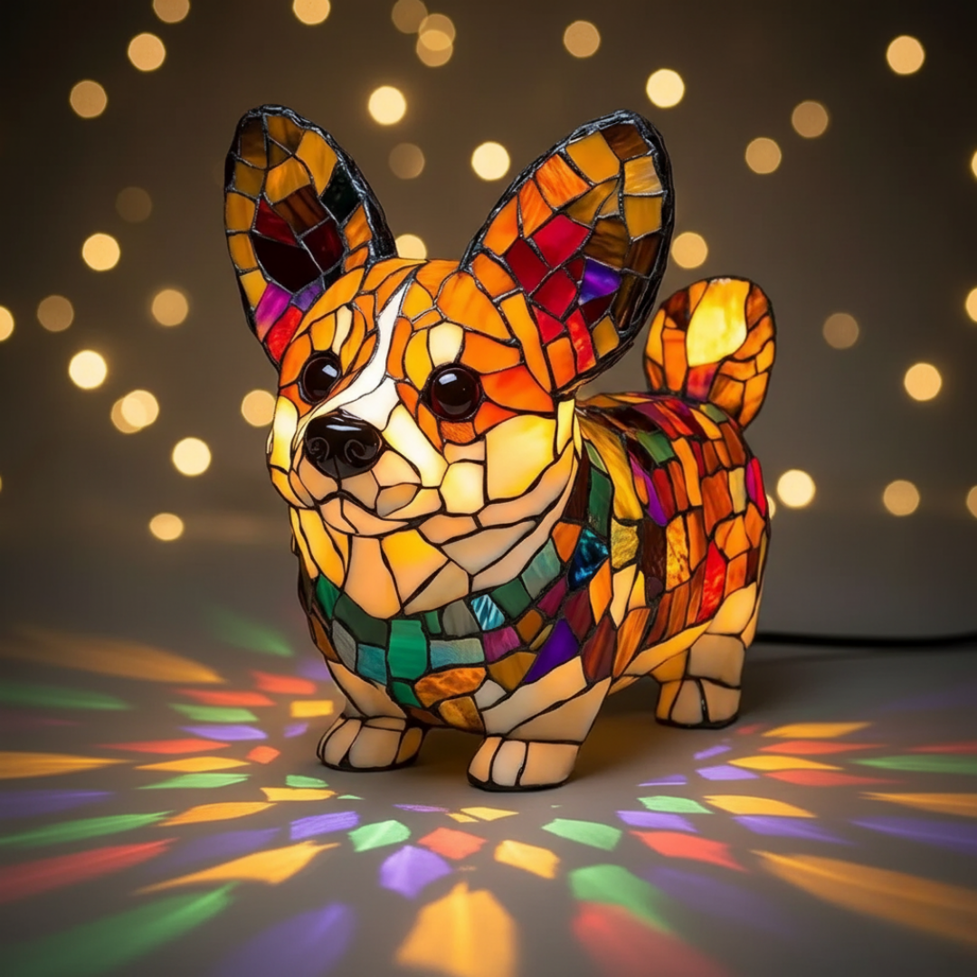 Artistic Corgi Figurine | Geometric Design with Warm Lighting | Unique Home Decor 1