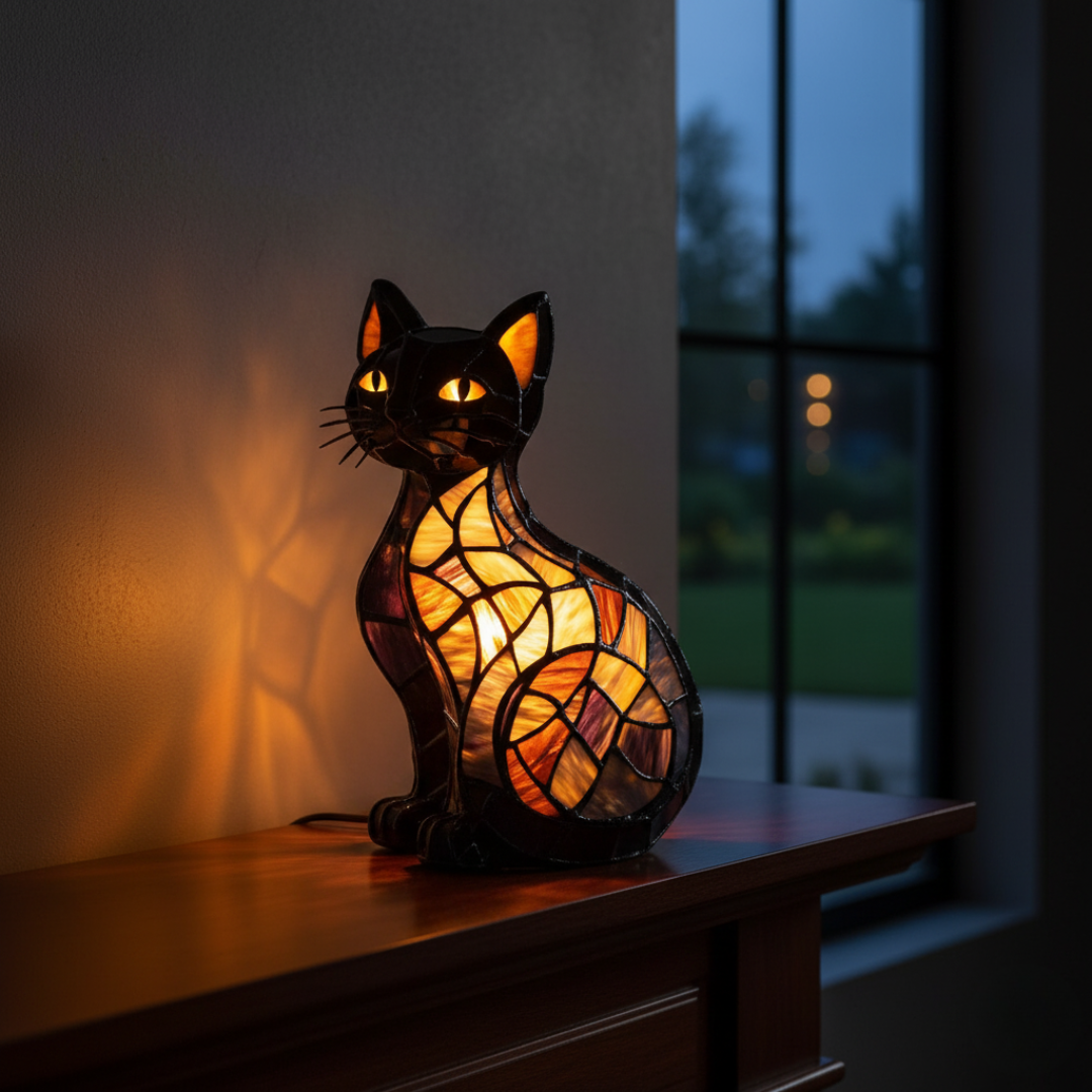 Artistic Figurine Collection | Geometric Figurine with Warm Lighting | Unique Home Decor for Cozy Ambiance 1