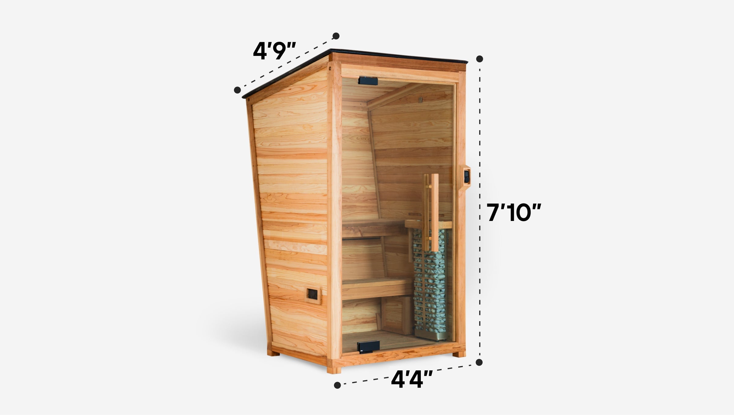 Cedar Sauna Mini | Compact Outdoor Sauna with Remote Scheduling | Ergonomic Design for Ultimate Comfort 2