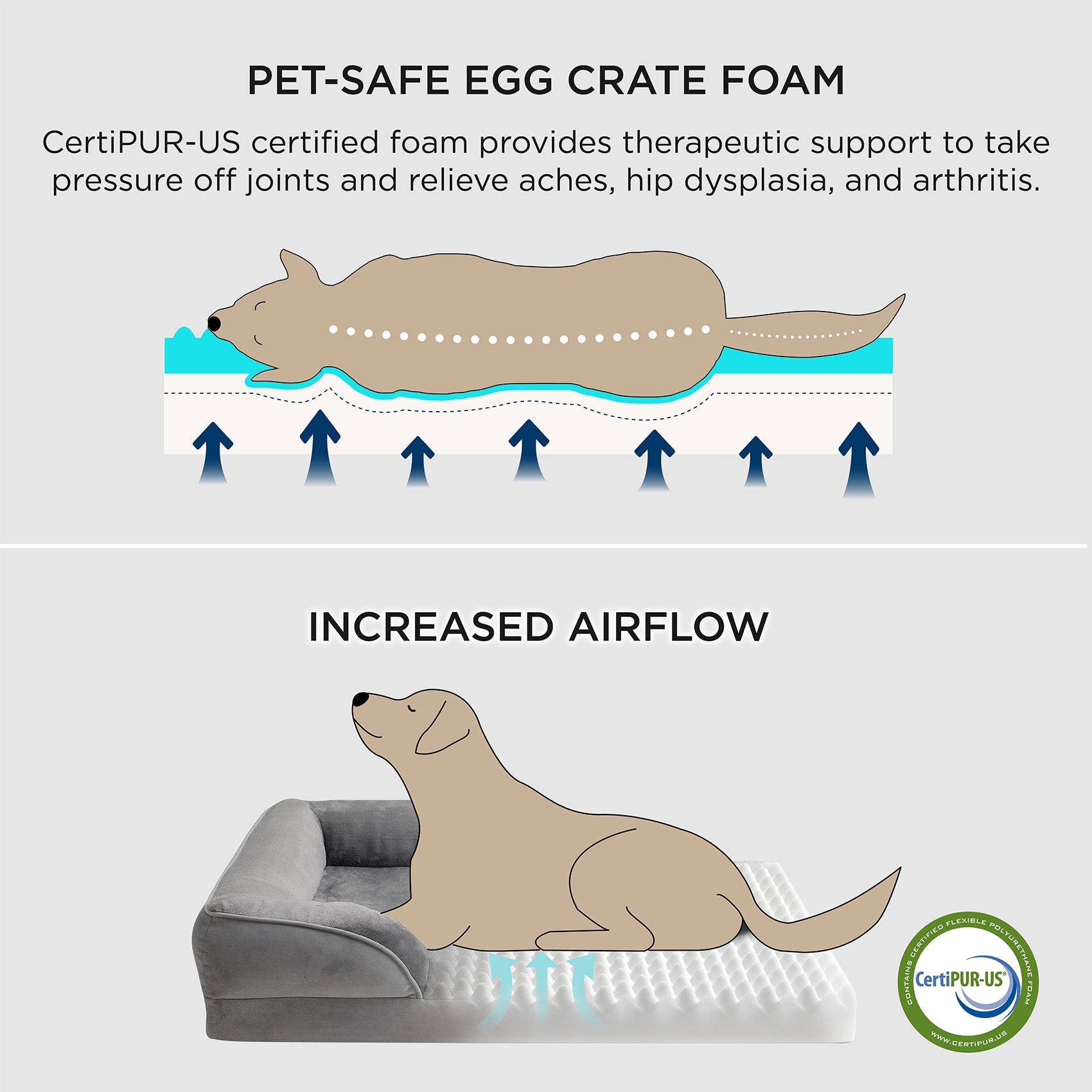 Comfort Haven | Orthopedic Dog Sofa Bed with Egg-Crate Foam | Pet-Friendly Design for Ultimate Comfort 2