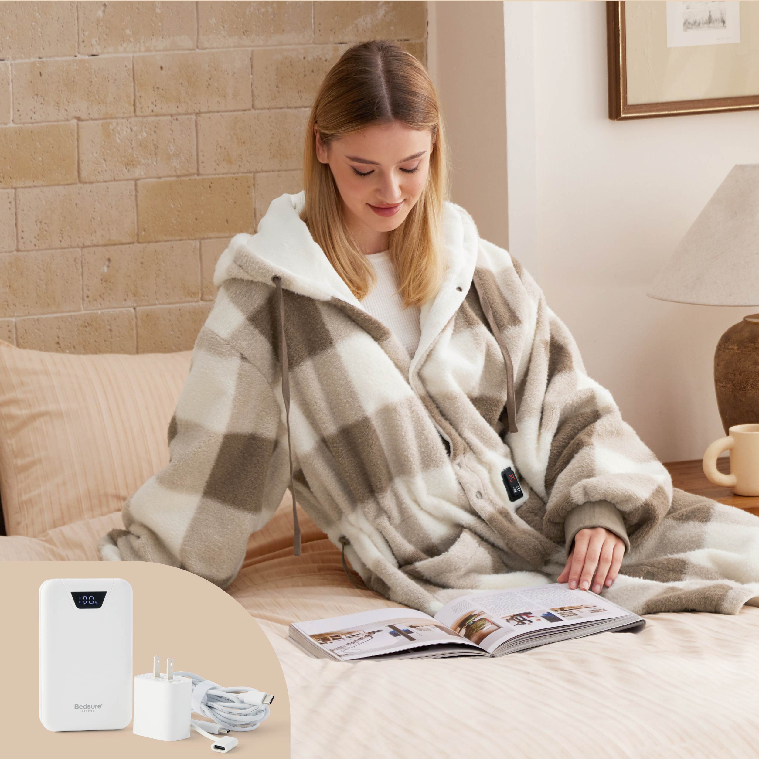 Cozy Comfort | Heated Blanket Hoodie with Dual Power Modes | Full Body Coverage for Ultimate Warmth 1