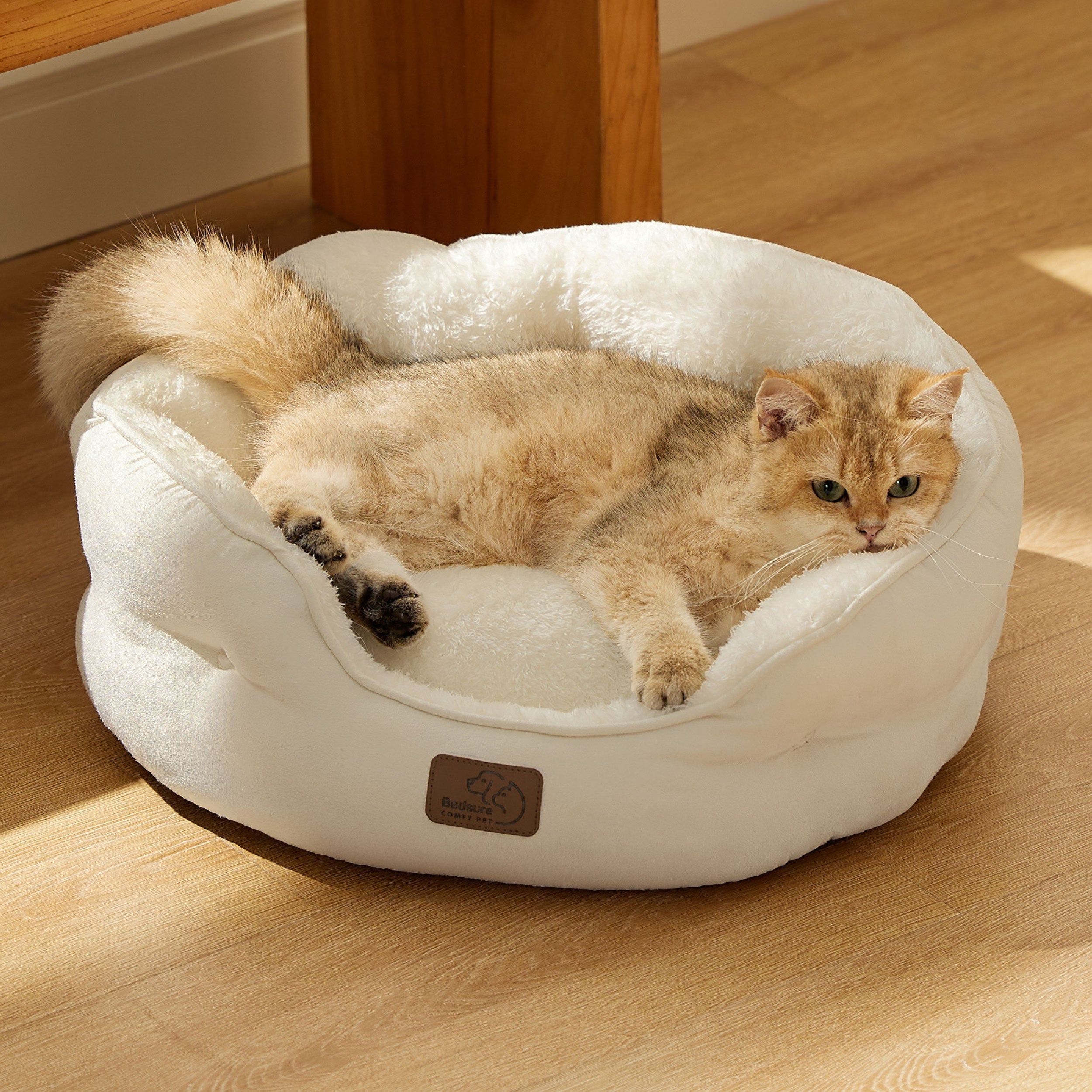 Cozy Haven | Pet Bed with Plush Sherpa Surface | Round Design for Enhanced Comfort 1