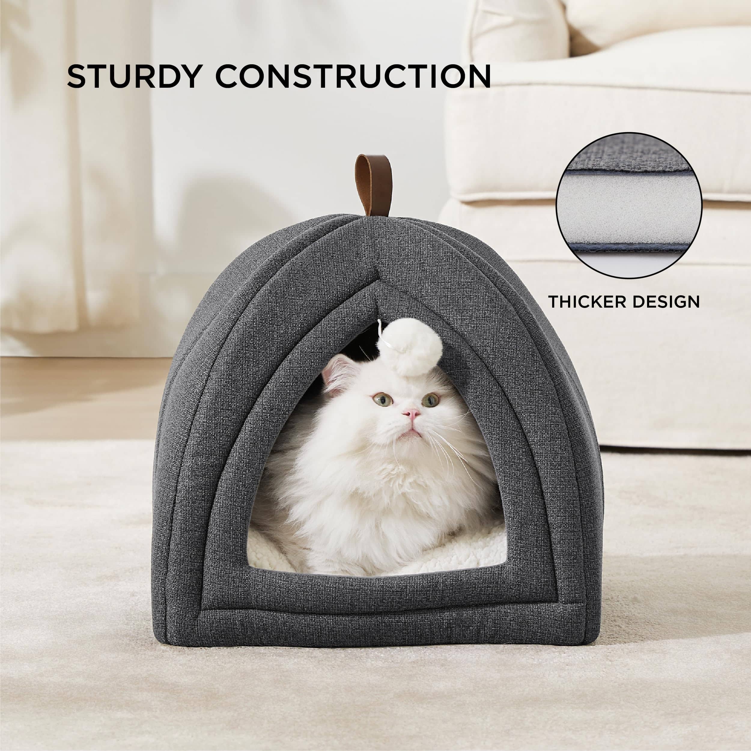 Cozy Haven | Pet Tent with Plush Cushion & Versatile 2-in-1 Design for Comfort 8