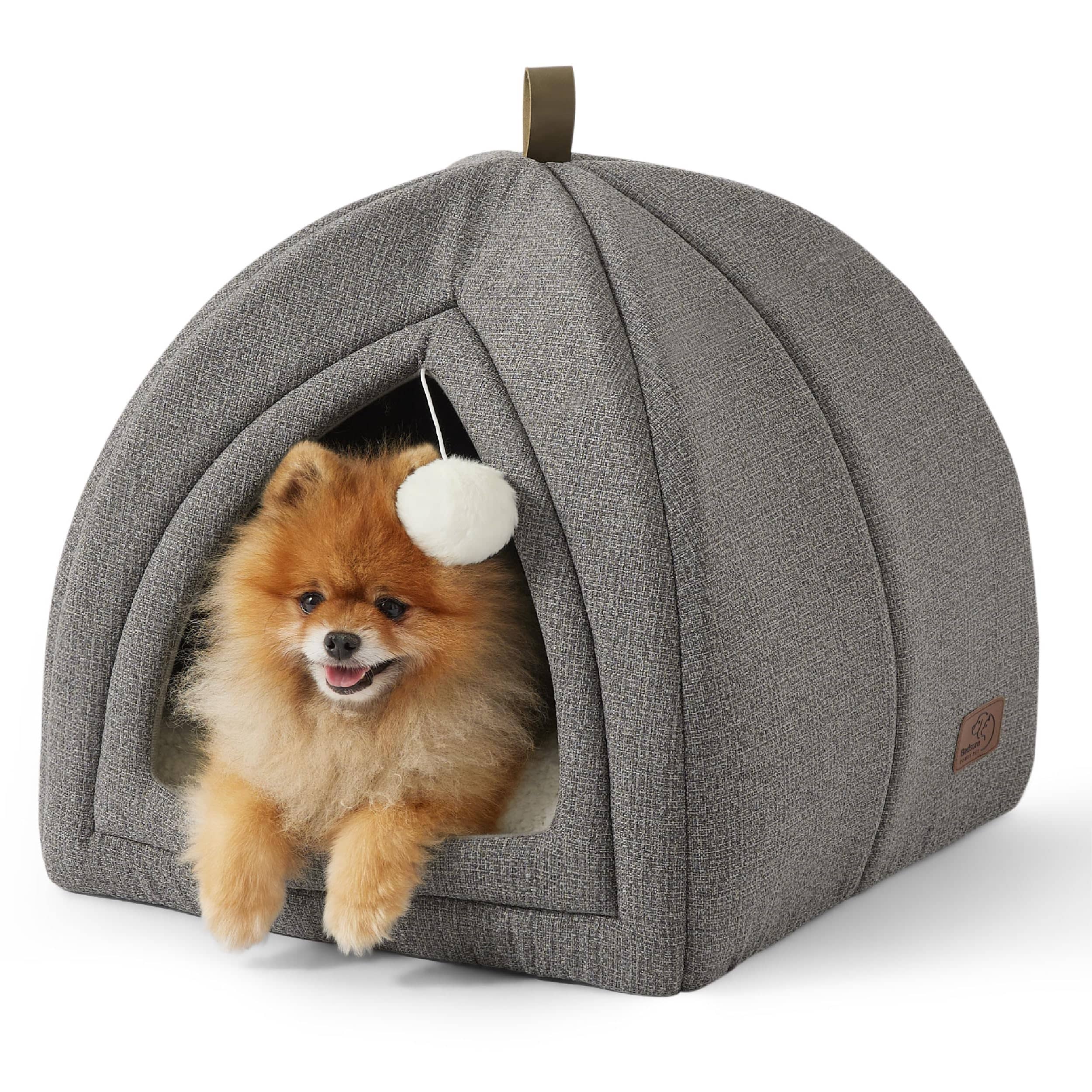 Cozy Haven | Pet Tent with Plush Cushion & Versatile 2-in-1 Design for Comfort 9