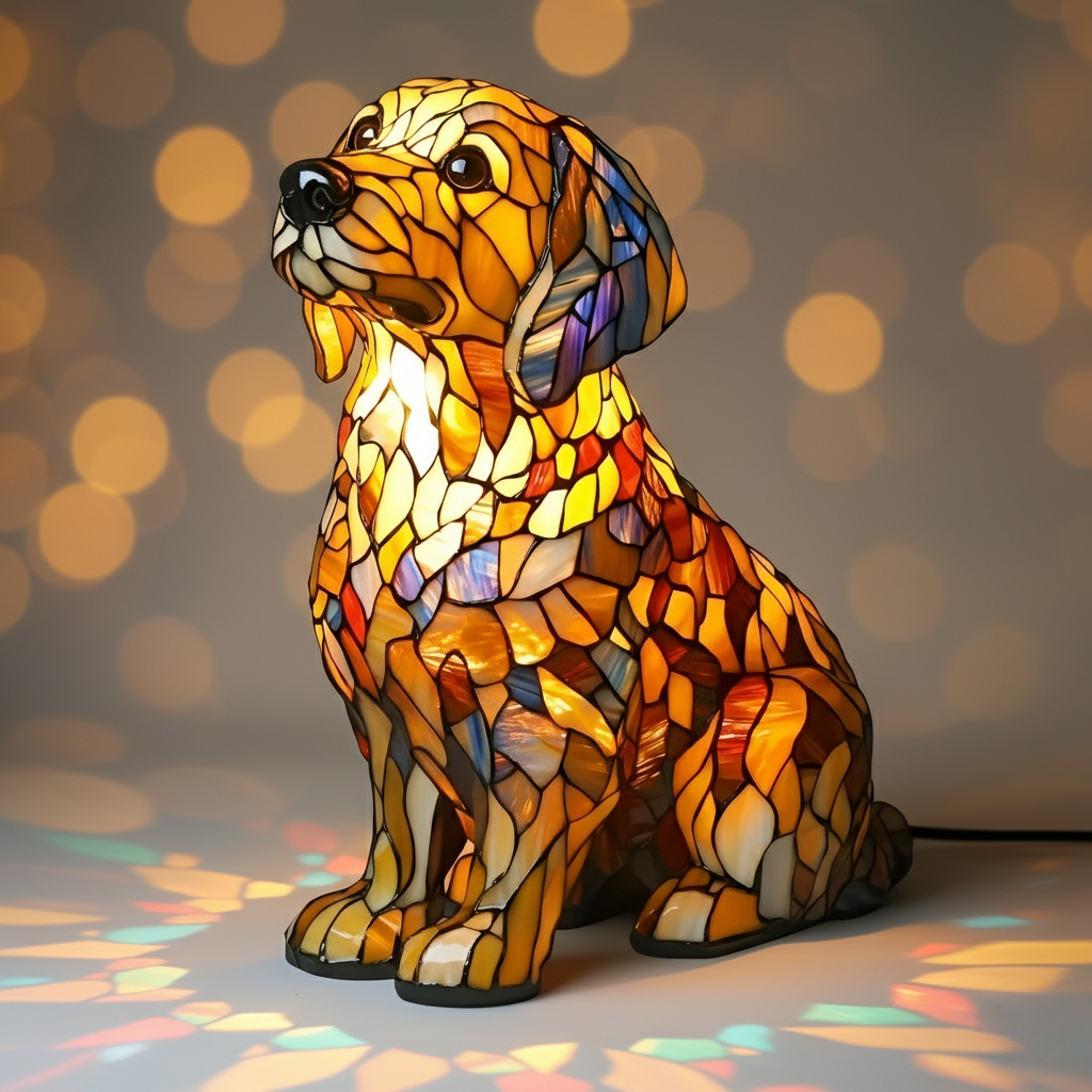 Golden Retriever Lamp with Soft Light & USB Power | Cozy Decor for Dog Lovers 0