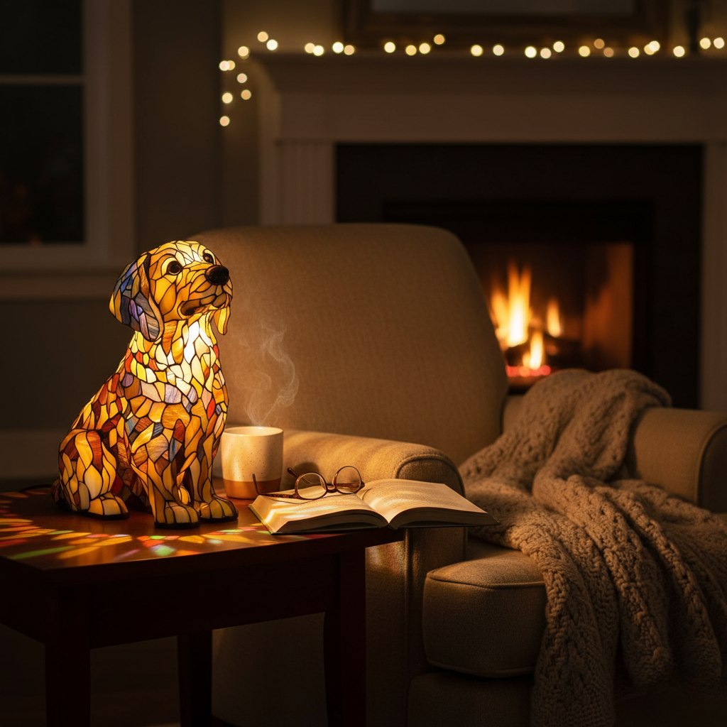 Golden Retriever Lamp with Soft Light & USB Power | Cozy Decor for Dog Lovers 2
