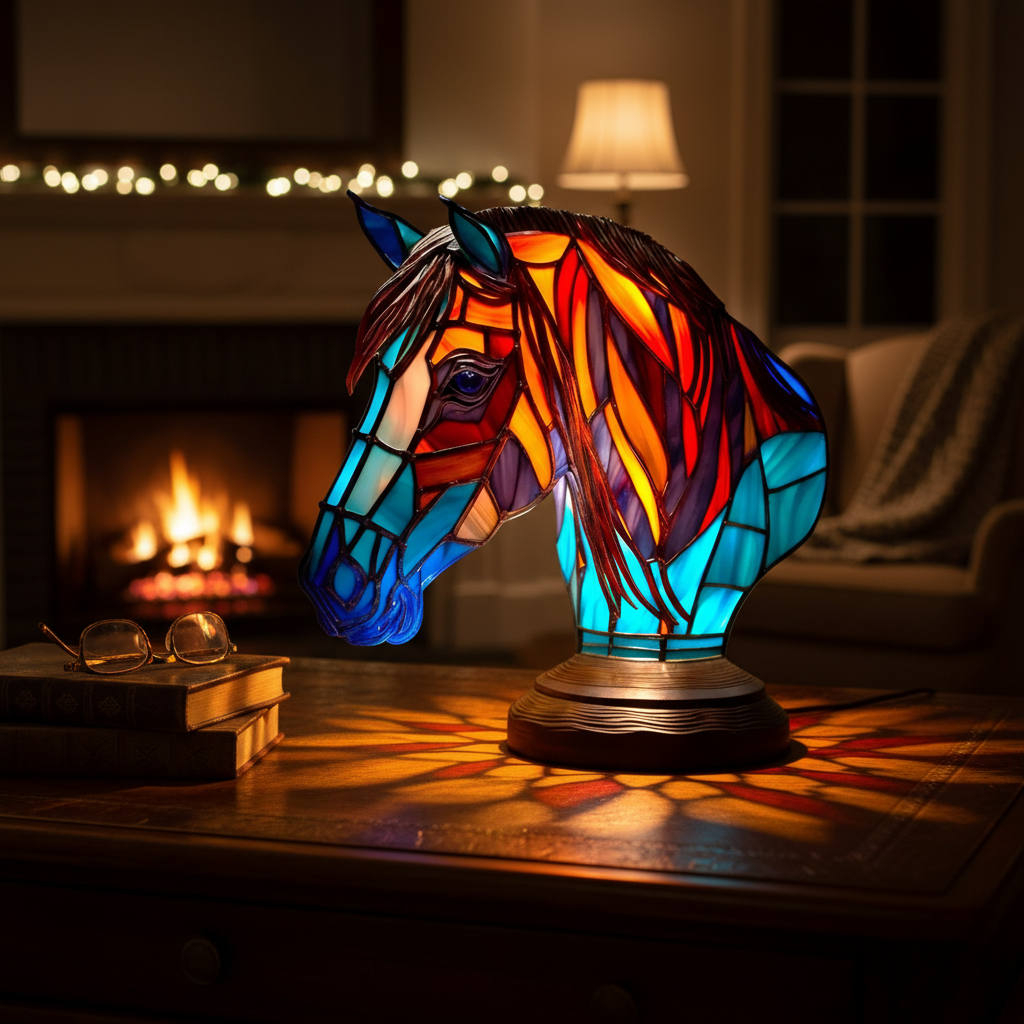 Majestic Horse | Decorative Lamp with Vibrant Colors | USB Powered Night Light for Warmth and Character 2