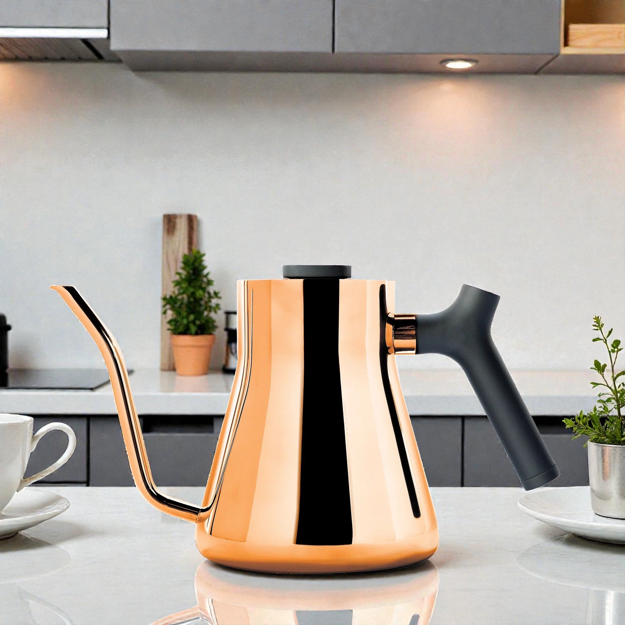 Precision Gooseneck Kettle | Stagg Pour-Over Design with Built-In Thermometer | 1.0L Capacity for Optimal Brewing