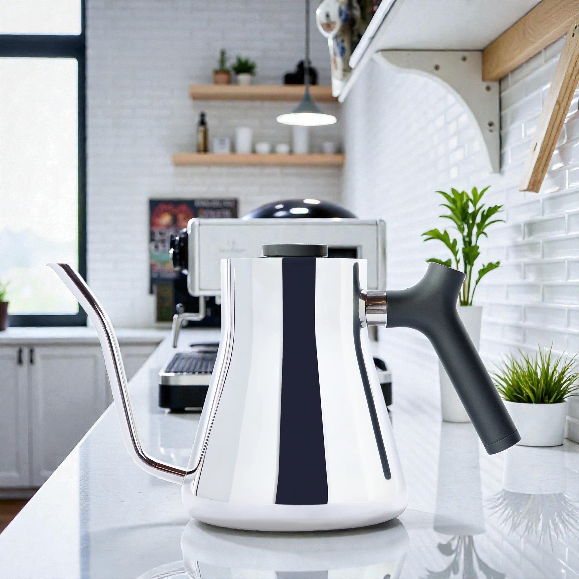 Precision Gooseneck Kettle | Stagg Pour-Over Design with Built-In Thermometer | 1.0L Capacity for Optimal Brewing