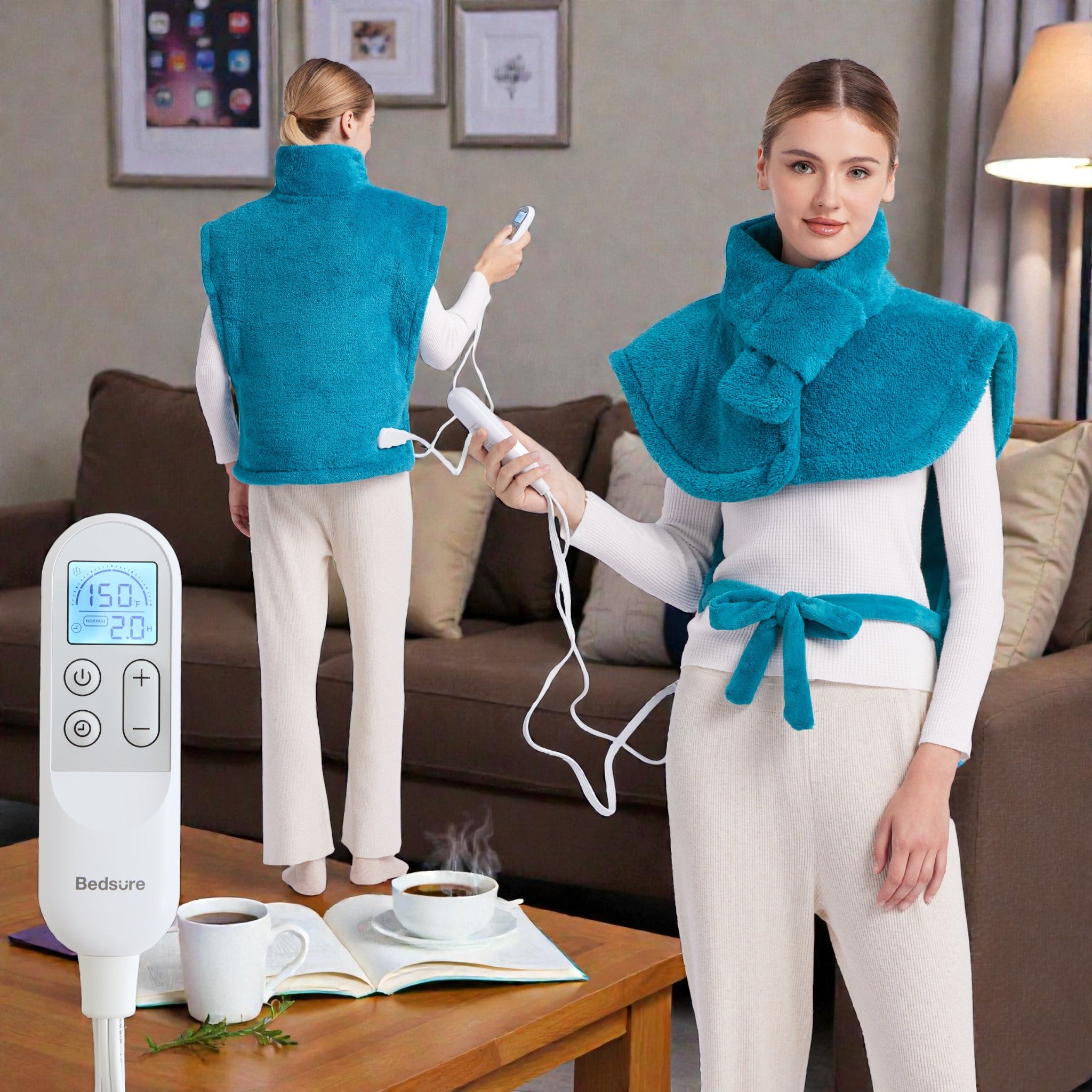 Smart Heating Pad | Electric Heating Pad with Adjustable Temperature Control | Versatile Design for Neck, Back, and Shoulder Relief
